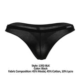 Doreanse Men's Underwear 1392-BLK Euro Thong Color Black