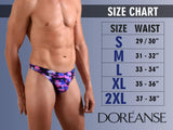 Doreanse Men's Underwear 1280-BLU Hang-loose Thongs Color Blue