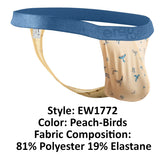 ErgoWear Men's Underwear EW1772 SLK SE G-String Color Peach-Birds