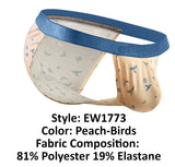 ErgoWear Men's Underwear EW1773 SLK SE Bikini Color Peach-Birds
