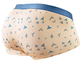 ErgoWear Men's Underwear EW1774 SLK SE Trunks Color Peach-Birds