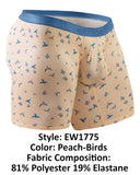 ErgoWear EW1775 SLK SE Boxer Briefs Color Peach-Birds