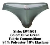 ErgoWear Men's Underwear EW1801 X4D SE Thongs Color Olive Green