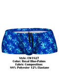 ErgoWear EW1827 FEEL SW Swim Trunks Color Royal Blue-Palms