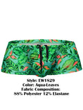 ErgoWear EW1829 FEEL SW Swim Trunks Color Aqua-Leaves