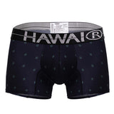 HAWAIR Men's Underwear 42520 Printed Microfiber Trunks Color Dark Blue
