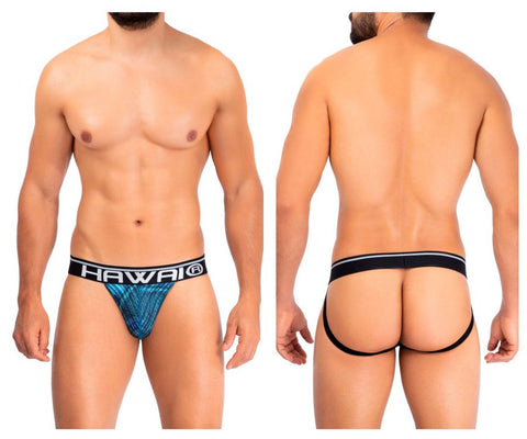 HAWAI 42168 Printed Microfiber Jockstrap Color Royal Blue