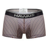 HAWAIR Men's Underwear 42420 Printed Trunks Color Cocoa