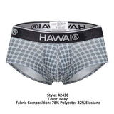 HAWAIR Men's Underwear 42430 Printed Briefs Color Gray