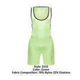 JOR Men's active and swimwear 2216 Fighter Bodysuit Color Green