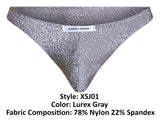 JUSTIN+SIMON Men's Underwear XSJ01 Classic Bikini Color Lurex Gray