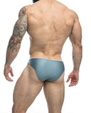 JUSTIN+SIMON Men's Underwear XSJ01 Classic Bikini Color Metal Green