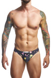 JUSTIN+SIMON Men's Underwear XSJ01 Classic Bikini Color Psycodelic