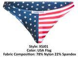 JUSTIN+SIMON Men's Underwear XSJ01 Classic Bikini Color USA Flag