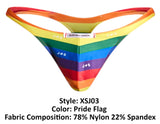 JUSTIN+SIMON Men's Underwear XSJ03 Classic Thongs Color Pride Flag