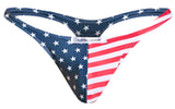 JUSTIN+SIMON Men's Underwear XSJ03 Classic Thongs Color USA Flag