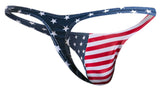 JUSTIN+SIMON Men's Underwear XSJ03 Classic Thongs Color USA Flag
