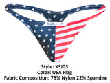 JUSTIN+SIMON Men's Underwear XSJ03 Classic Thongs Color USA Flag
