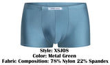 JUSTIN+SIMON Men's Underwear XSJ08 Classic Boxer Color Metal Green