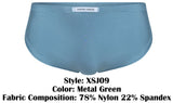 JUSTIN+SIMON Men's Underwear XSJ09 Running Shorts Color Metal Green