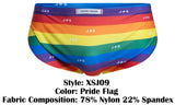 JUSTIN+SIMON Men's Underwear XSJ09 Running Shorts Color Pride Flag
