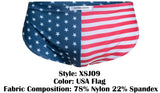 JUSTIN+SIMON Men's Underwear XSJ09 Running Shorts Color USA Flag