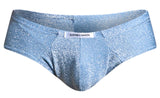 JUSTIN+SIMON Men's Underwear XSJ22 Cheek Briefs Color Lurex Blue