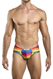 JUSTIN+SIMON Men's Underwear XSJ22 Cheek Briefs Color Pride Flag