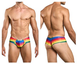 JUSTIN+SIMON Men's Underwear XSJ22 Cheek Briefs Color Pride Flag