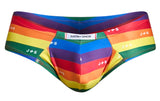 JUSTIN+SIMON Men's Underwear XSJ22 Cheek Briefs Color Pride Flag
