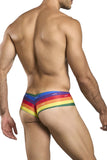 JUSTIN+SIMON Men's Underwear XSJ22 Cheek Briefs Color Pride Flag