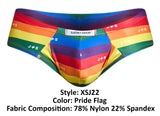 JUSTIN+SIMON Men's Underwear XSJ22 Cheek Briefs Color Pride Flag