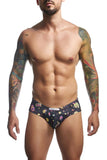 JUSTIN+SIMON Men's Underwear XSJ22 Cheek Briefs Color Psycodelic