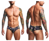 JUSTIN+SIMON Men's Underwear XSJ22 Cheek Briefs Color Psycodelic