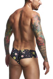 JUSTIN+SIMON Men's Underwear XSJ22 Cheek Briefs Color Psycodelic