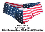 JUSTIN+SIMON Men's Underwear XSJ22 Cheek Briefs Color USA Flag