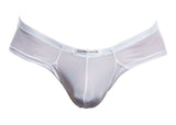 JUSTIN+SIMON Men's Underwear XSJ22 Cheek Briefs Color White Mesh