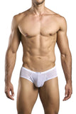 JUSTIN+SIMON Men's Underwear XSJ22 Cheek Briefs Color White Mesh