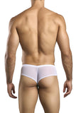 JUSTIN+SIMON Men's Underwear XSJ22 Cheek Briefs Color White Mesh