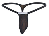 JUSTIN+SIMON Men's Underwear XSJBU02 Bulge Thongs Color Black Mesh