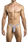 JUSTIN+SIMON Men's Underwear XSJBU02 Bulge Thongs Color Lurex Gray