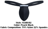 JUSTIN+SIMON XSJBU02 Bulge Thongs Color Peach Black