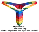 JUSTIN+SIMON Men's Underwear XSJBU02 Bulge Thongs Color Pride Flag