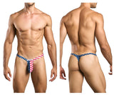 JUSTIN+SIMON Men's Underwear XSJBU02 Bulge Thongs Color USA Flag