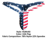 JUSTIN+SIMON Men's Underwear XSJBU02 Bulge Thongs Color USA Flag