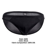 Magic Silk Men's Underwear 6606 Silk Briefs Color Black