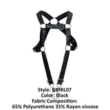 MaleBasics Men's Underwear DMBL07 DNGEON Cross Cockring Harness Color Black