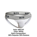 MaleBasics Men's Underwear MBL107 MOB Classic Fetish Jock 3 Inches Jockstrap Color White