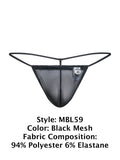 MaleBasics MBL59 Mesh G-String Color Black Mesh