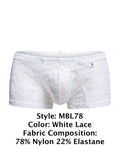 MaleBasics MBL78 Lace Trunks Color White Lace